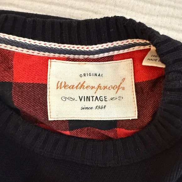 Men's Weatherproof Vintage Black Sweater with Grey Moose - Picture 5 of 7